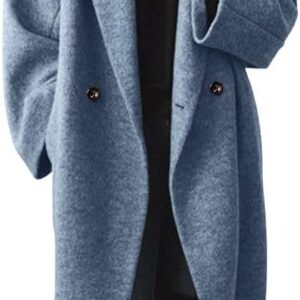 Double-Breasted Notch Lapel Long Wool Trench Coat