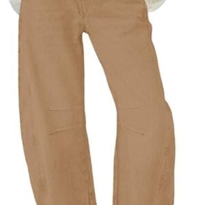 Wide Leg Mid Rise Stretchy Barrel Ankle Jeans
