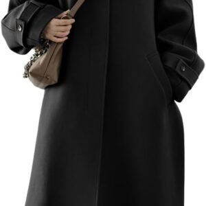Hidden Single-Breasted Raglan Sleeve Wool Overcoat
