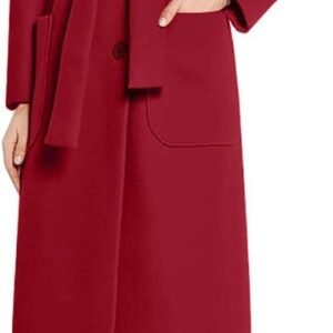 Elegant Lapel Double-Breasted Wool Blend Coat with Belt