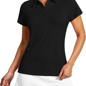 V Neck UPF 50+ Short Sleeve Tennis Polo