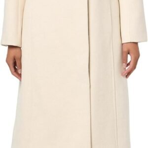 Classic Wool Coat with Stand Collar & Back Belt