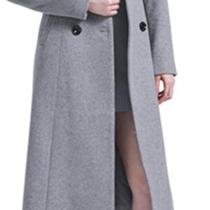 Long Double-Breasted Classic Warm Wool Trench Coat