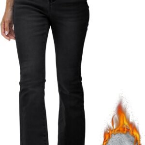 High Waist Stretchy Fleece Lined Flare Bootcut Jeans