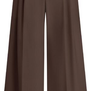 Womens Spring Wide Leg Palazzo Pants 2026 Trendy Loose Button High Waist Pleated Work Business Casual Trousers
