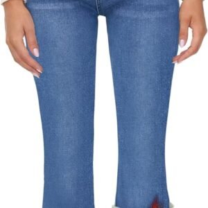 Fleece Lined High Waisted Bell Bottom Thermal Jeans