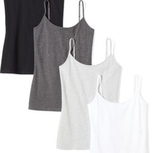 Women's Slim-Fit Camisole for Layering and Everyday Wear, Pack of 4