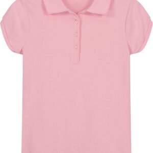 Girls' Short Sleeve Button Closure Pique Polo