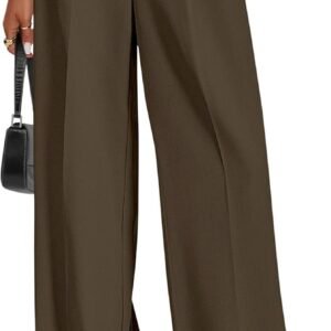 Womens Wide Leg Dress Pants 2026 Business Casual Flowy Work Palazzo Pants High Waisted Slacks Trousers