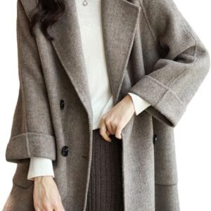 Thick Loose Double-Breasted Wool Peacoat