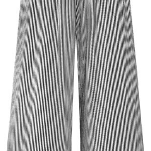 Pants for Women 2026 Spring Clothes Striped High Waist Tie Knot Dressy Casual Wide Leg Palazzo Work Trousers Pants