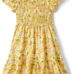 girls Floral Smocked Babydoll Dress