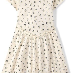 Girls' Plaid Stretch Jacquard Short Sleeve Dress
